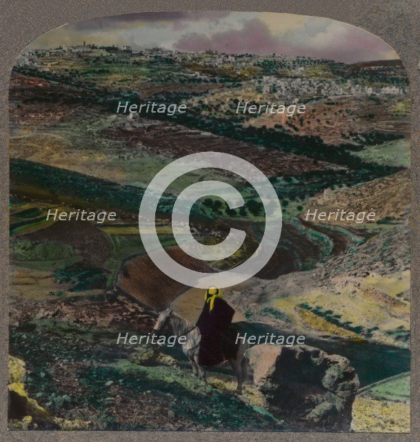 'Bird's-eye view of Bethlehem, with vineyards and olive groves ', c1900. Artist: Unknown.