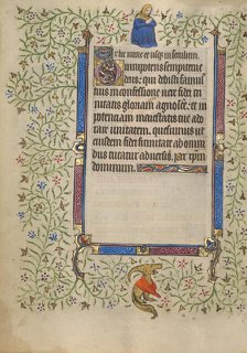 Decorated Text Page; Book of Hours, about 1410. Creator: Unknown.