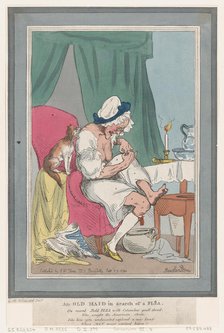 An Old Maid In Search of a Flea, September 25, 1794., September 25, 1794. Creator: Thomas Rowlandson.