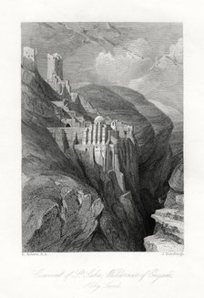 'The Convent of St Saba, Wilderness of Engadi, Holy Land', 19th century.Artist: J Horsburgh