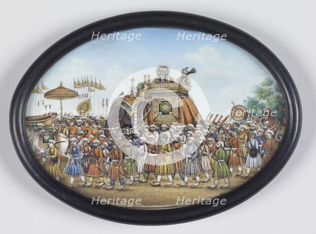 Akbar Shah II Riding on an Elephant, c1820. Creator: Unknown.