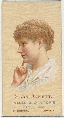 Sara Jewett, from World's Beauties, Series 2 (N27) for Allen & Ginter Cigarettes, 1888., 1888. Creator: Allen & Ginter.