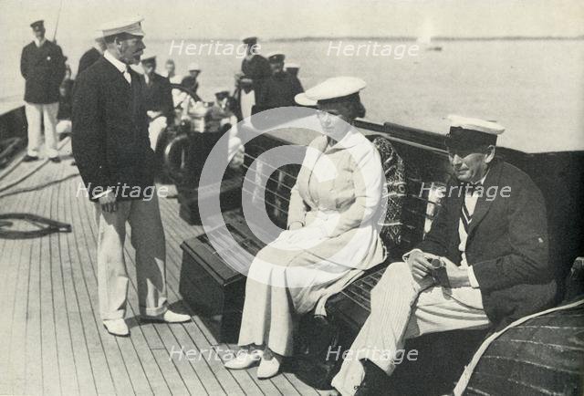 'On the Britannia with King George and Sir Charles Cust', c1920, (1951). Creator: Unknown.