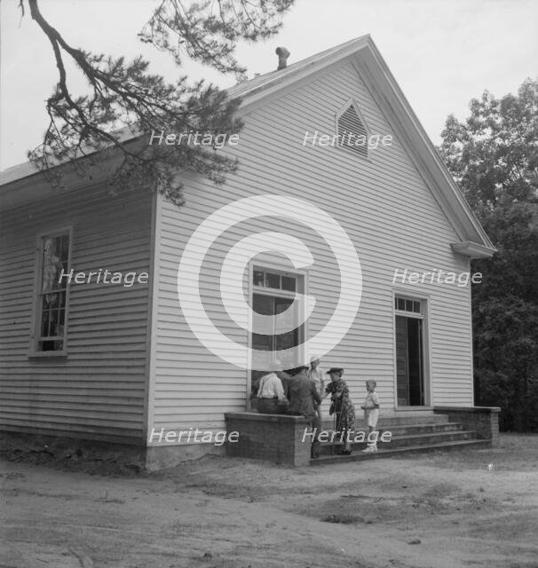 Conversation among members of congregation..., Wheeley's Church, Gordonton, North Carolina, 1939. Creator: Dorothea Lange.