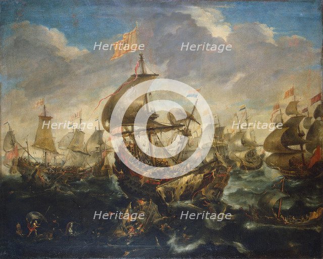 The Battle of Haarlemmermeer on May 26, 1573, 1620s. Artist: Eertvelt, Andries van (1590-1652)