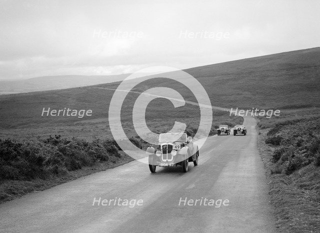 WH Scriven's Austin 7 Grasshopper, winner of a silver award at the MCC Torquay Rally, July 1937. Artist: Bill Brunell.