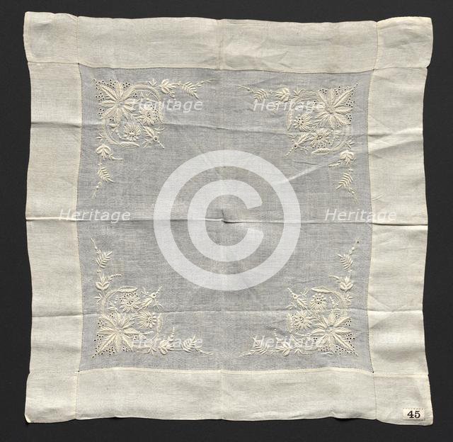 Handkerchief, late 1800s. Creator: Unknown.