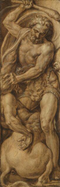Hercules Destroying the Centaur Nessus, c.1550-c.1560. Creator: Maerten van Heemskerck.