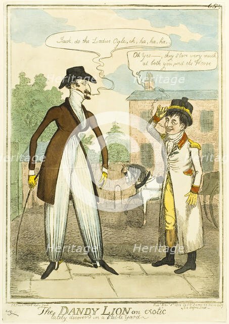 The Dandy Lion an Exotic lately Discovered in a Stable Yard, published December 8, 1818. Creator: Isaac Robert Cruikshank.