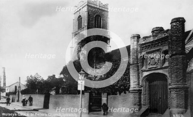 Wolsey's Gate & St Peter's Church, Ipswich, England. Creator: Unknown.