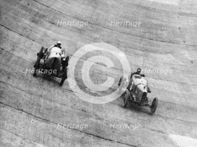Itala and Sunbeam racing, Brooklands, Surrey, c1912-c1913. Artist: Unknown