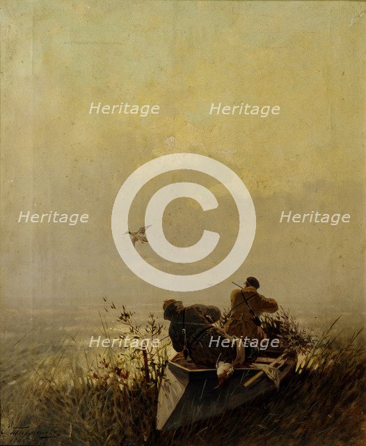 Duck Hunting, 1905. Artist: Tichmenev, Evgeny Alexandrovich (1869-1934)