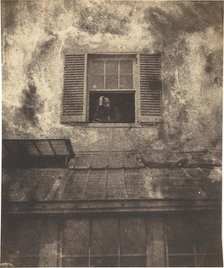 Auguste Vacquerie at a Window, Marine Terrace, c. 1853. Creators: Charles Hugo, Auguste Vacquerie.
