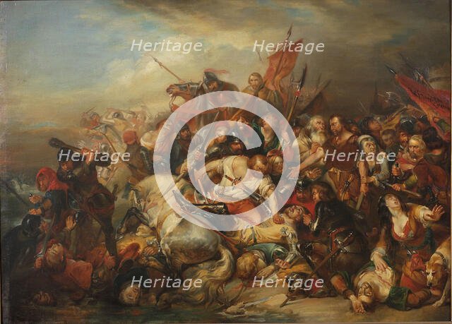 The Battle of the Golden Spurs on 11 July 1302. Creator: Keyser, Nicaise de (1813-1887).