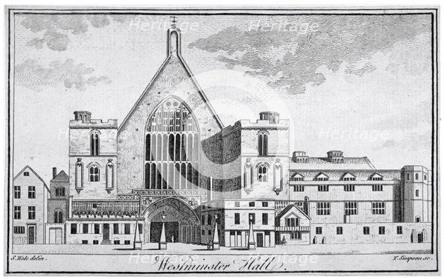 View of Westminster Hall from New Palace Yard, London, 1740.                                      Artist: Thomas Simpson