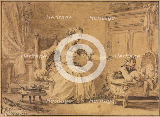 Maternal Solicitude, 1777. Creator: Jean Baptiste Le Prince (French, 1734-1781).