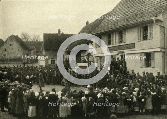 A village in Alsace is occupied by French troops, First World War, c1915, (c1920). Creator: Unknown.