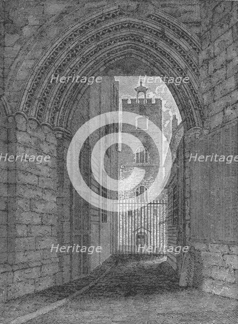 The gate of St Bartholomew's Priory, West Smithfield, City of London, c1850 (1906). Artist: Unknown.