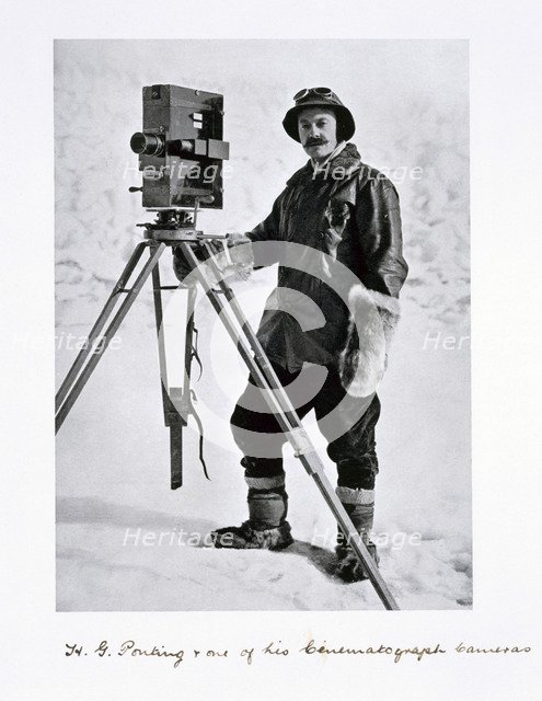 Herbert Ponting, British photographer, in the Antarctic, 1910-1912. Artist: Unknown