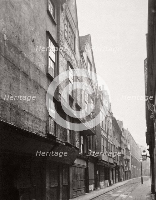 View of houses in Wych Street, Westminster, London, 1876. Artist: Society for Photographing the Relics of Old London