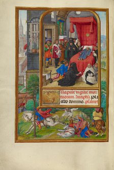 Deathbed Scene; Spinola Hours, about 1510-1520. Creator: Gerard Horenbout.