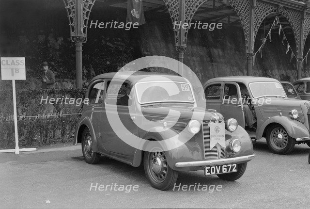 Austin 8 of CD Buckley at the RAC Rally, Madeira Drive, Brighton, 1939. Artist: Bill Brunell.