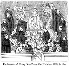 The parliament of King Henry V (1387-1422). Artist: Unknown