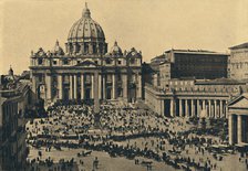 'Roma - Facade and Dome of S. Peter's', 1910. Artist: Unknown.