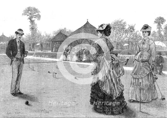 The last croquet game of the season, 1872. Creator: Joseph Swain.