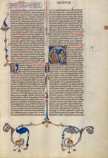 Initial E: Baruch; Abbey Bible, about 1250-1262. Creator: Unknown.