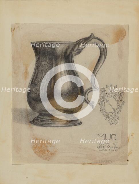 Silver Mug, 1935/1942. Creator: Herman Bader.