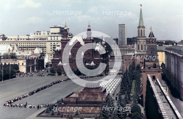 Lenin's mausoleum, Red Square, Moscow, 1980. Artist: Unknown