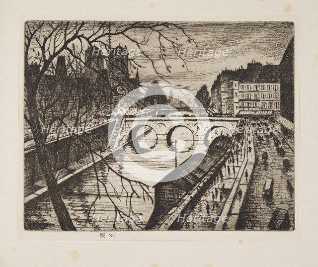 Notre Dame, Les Quais de Paris, pub. 1931. Creator: Christopher Richard Wynne Nevinson (1889 – 1946) .