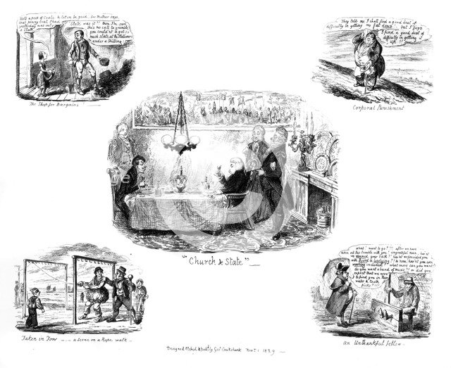 Various Cartoons, 1829.Artist: George Cruikshank