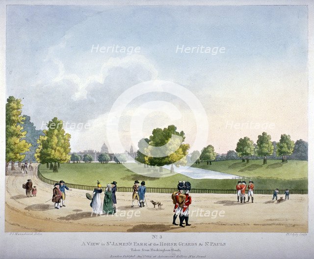 St James's Park, Westminster, London, 1809.                                     Artist: Heinrich Schutz