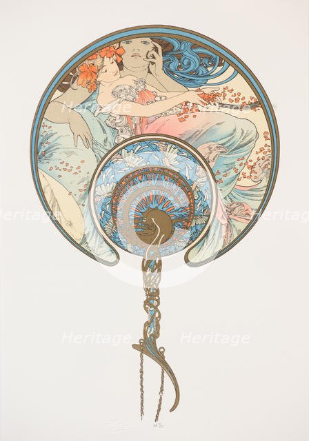 Le vent qui passe emporte la jeunesse. (The Fan), 1899. Creator: Mucha, Alfons Marie (1860-1939).
