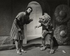 Man and lion, 1938. Creator: Unknown.