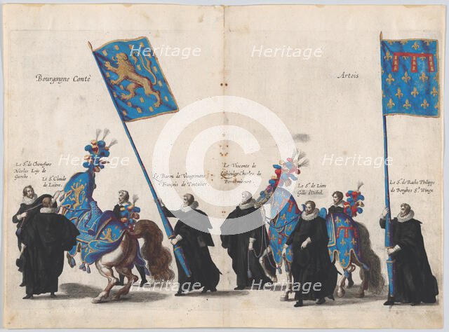 Plate 64: The magistrates of the city of Brussels marching in the funeral procession of Ar..., 1623. Creator: Cornelis Galle I.