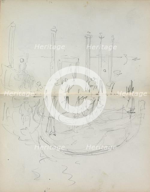 Italian Sketchbook: Venetian Harbor View (page 37 & 38), 1898-1899. Creator: Maurice Prendergast (American, 1858-1924).