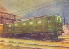 'New Electric Locomotive, L.N.E.R., leaving Manchester London Road Station', 1940. Artist: Unknown.