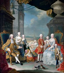 Maria Theresia of Austria and Francis I with their Children. Artist: Meytens, Martin van, the Younger (1695-1770)
