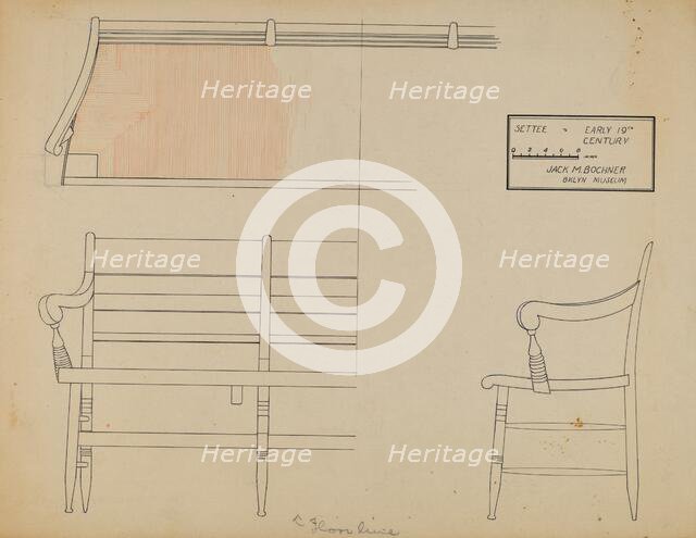 Settee, c. 1936. Creator: Jack Bochner.