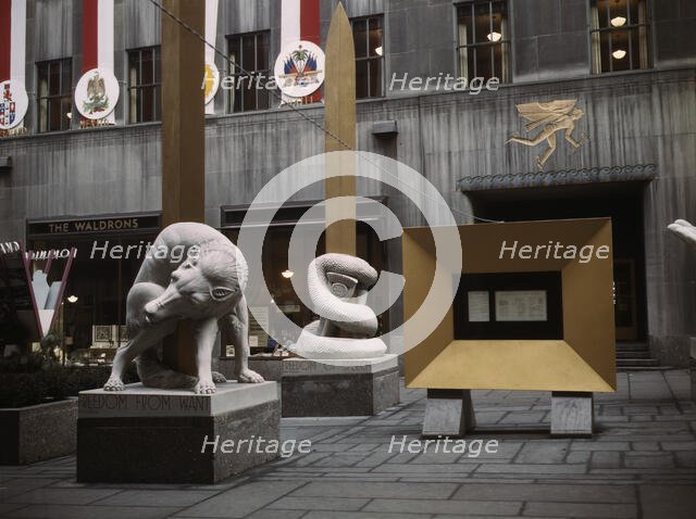 United Nations exhibit put on by OWI in Rockefeller Plaza, New York, N.Y. , 1943. Creator: Marjory Collins.
