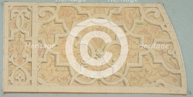 Design for the decoration of the stairway in the Chateau d'Ognon of M. de..., second half 19th centu Creators: Jules-Edmond-Charles Lachaise, Eugène-Pierre Gourdet.