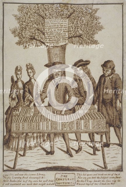 Book seller in Moorfields, on the site of the later Blomfield Street, City of London, 1750. Artist: Anon