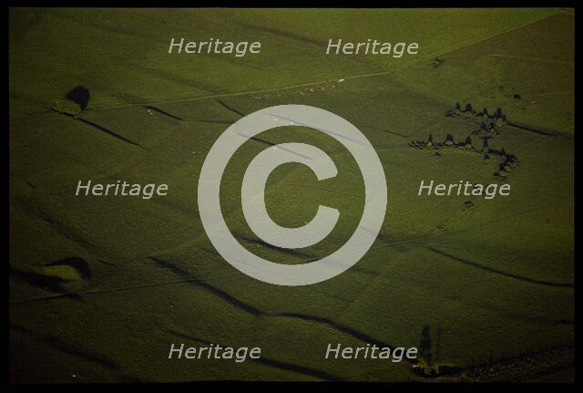Earthwork remains of an Iron Age or Romano-British field system, Pertwood Down, Wiltshire, 1971. Creator: Jim Hancock.