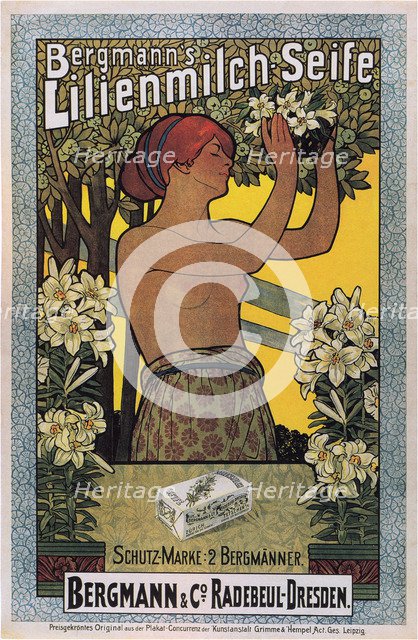 Bergmann's Lilienmilch Soap, 1896. Artist: Cissarz, Johannes Joseph Vincenz (1873-1942)