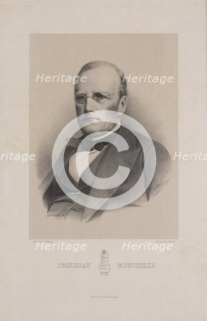Portrait of the composer Stanislaw Moniuszko (1819-1872). Creator: Walkiewicz, Wladyslaw (1833-1900).