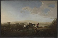 Travelers in Hilly Countryside, c. 1650. Creator: Aelbert Cuyp (Dutch, 1620-1691).