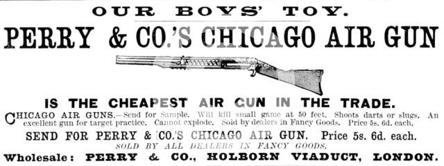 Advertisement for Perry & Co.’s Chicago Air Gun, 1890. Creator: Unknown.